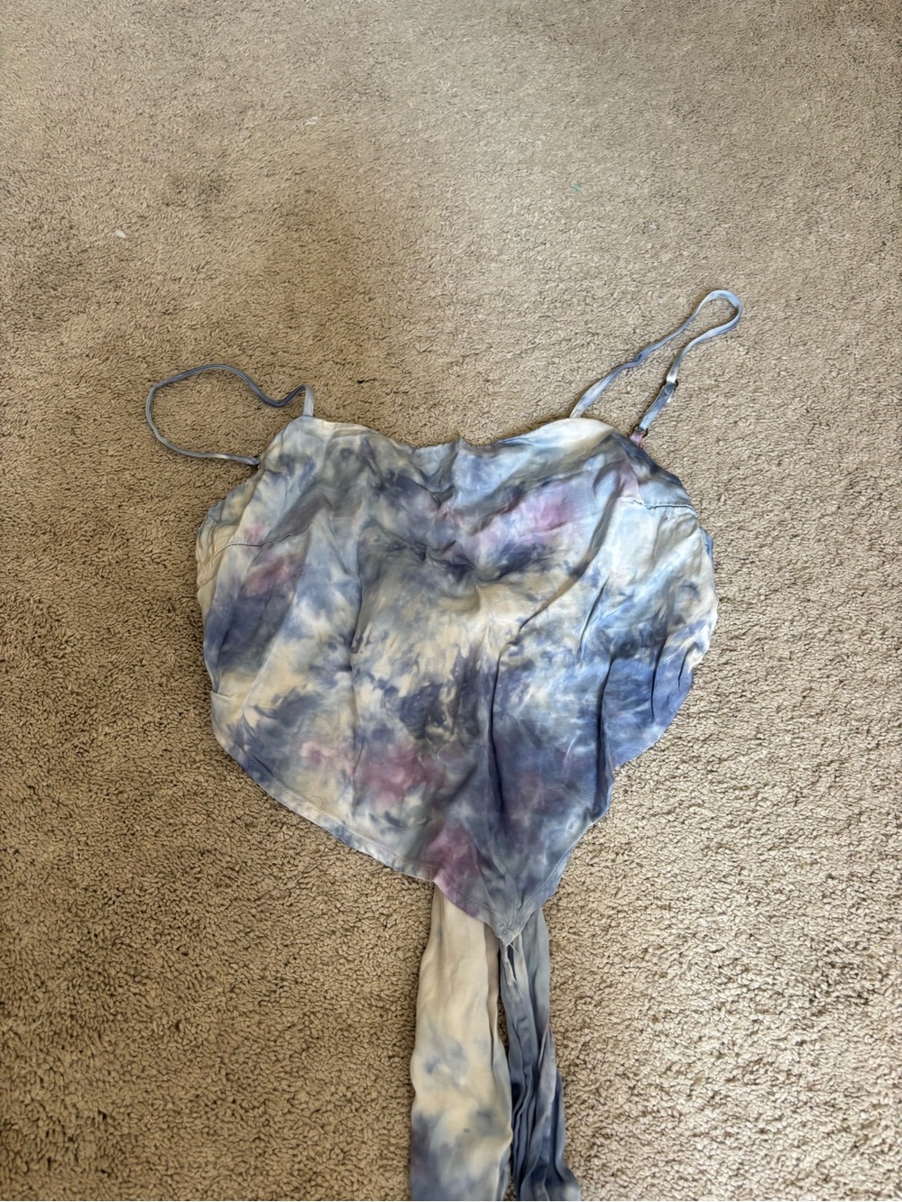 Tie-Dye Blue Purple Satin Cami Top
